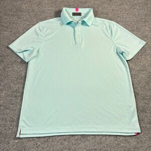 G/FORE Polo Shirt Mens L Mint Green Golf Performance Short Sleeve
